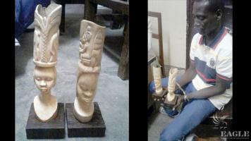 A trafficker arrested with two pieces of carved Ivory.