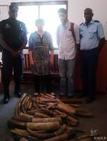 January 2015, Congo: US Ambassador Stephanie Sullivan visits the Gendarmerie where 126 kg of ivory was seized in Brazzaville.