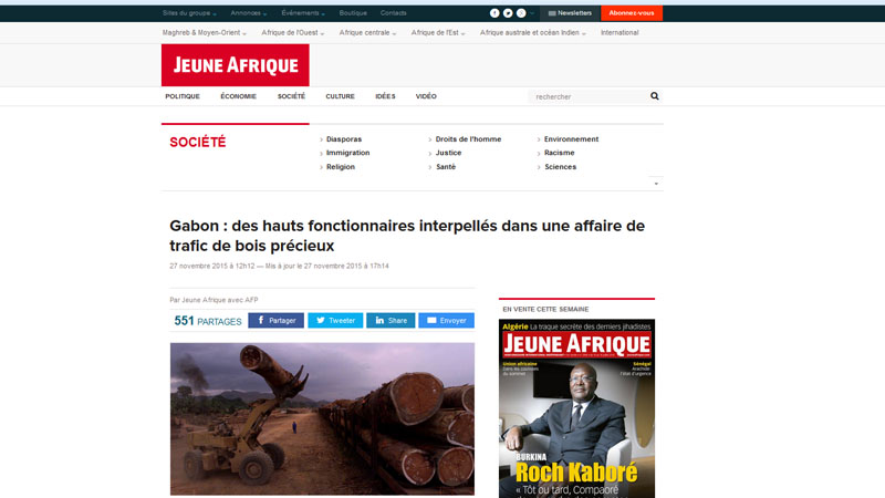 Gabon : des hauts fonctionnaires interpellés dans une affaire de trafic de bois précieux 